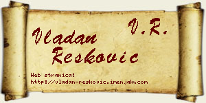 Vladan Resković vizit kartica